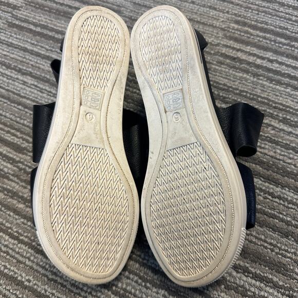 Eileen Fisher Sport Black Tumbled Leather Sneaker Sandals‎ Coastal Preppy Staple - Picture 7 of 8